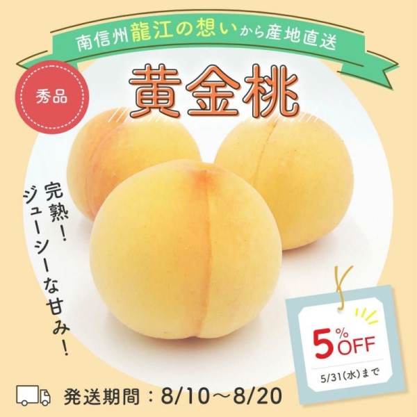 桃　黄金桃 秀3kg（10～12玉）