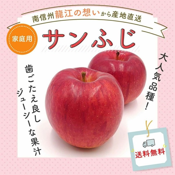 【訳あり】長野県産 りんご サンふじ 家庭用 5キロ/10キロ