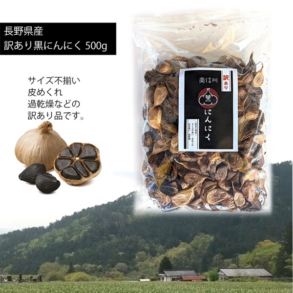 長野県産黒にんにく 訳あり 500g 黒果日和 くろかひより