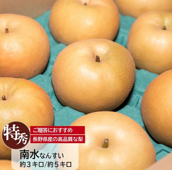 長野県産 梨 南水 特秀 約3キロ（6～10玉）/ 約5キロ(10～15玉）