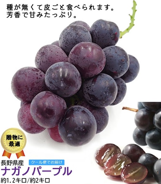 ぶどう ナガノパープル 秀品 600g/1kg/2kg